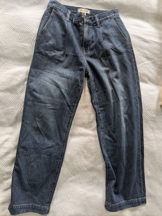 Madewell Denim - Madewell Wide‑Leg Jeans – Dark Wash – Size 24P